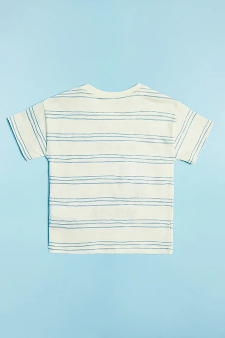 أر أند بي Printed T-Shirt with Crew Neck and Short Sleeves