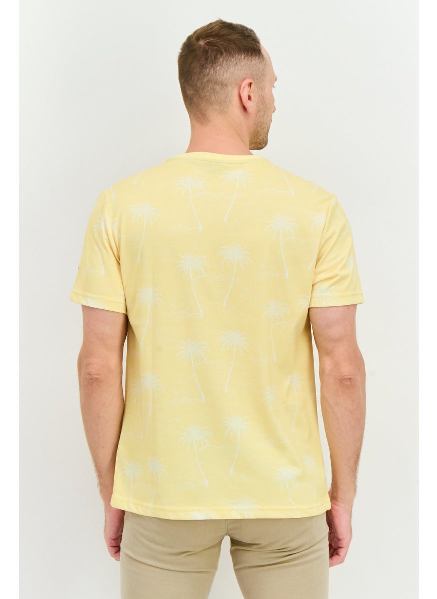 NAUTICA - Men Crew Neck Short Sleeve Brand Logo T Shirt, Yellow Combo - Image 1