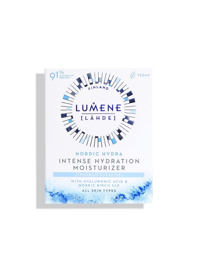 Lumene [Lähde] Nordic Hydra Intense Hydration Facial Moisturizer - Lightweight Plumping Face Cream for Dry Skin - Enriched with Arctic Spring Water + Hyaluronic Acid for Instant Moisture (50 ml)