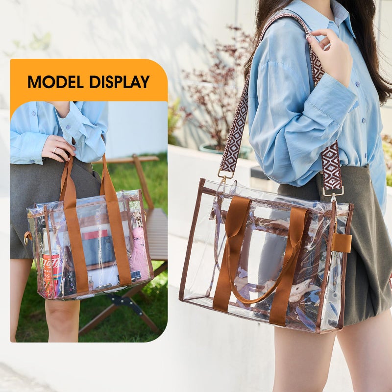 getgto Clear Bags for Women Tote Bag, Crossbody Bag, Stadium Approved Clear Purse for Sports Events, Concert, Work & Beach - Image 2