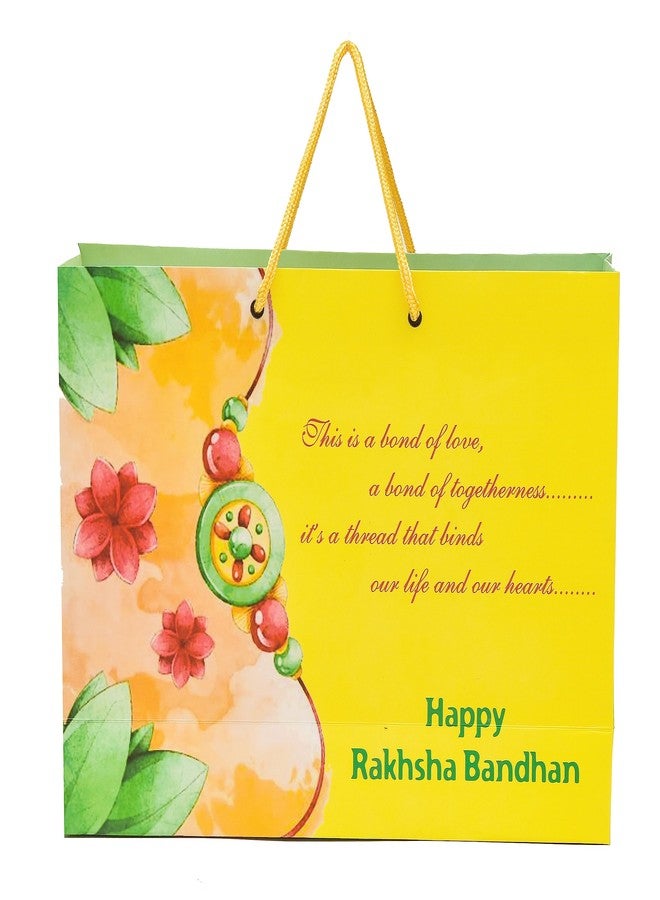 PPJ ® -HAPPY RAKSHA BANDHAN (5 Pcs.) (RAKHI PAPER BAGS) PAPER CARRY BAG, 10 Inch X 14 Inch X 4 Inch for RAKHI FUNCTION//RETURN GIFTS (Pack of 5) - Image 2