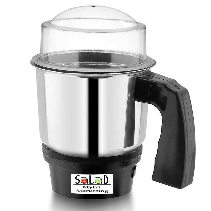 Salad Chutney Jar with Lid for Mixer Grinder 350ML Stainless Steel Material Silver 1Pc MA01 - Image 1