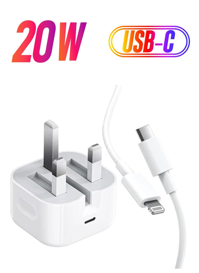 RaboS محول طاقة USB-C بقوة 20 وات أصلي مع كابل لايتنينج لهاتف iPhone  - Image 2