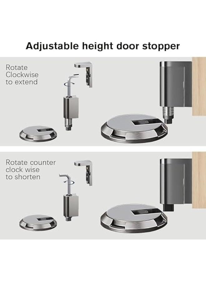 Starwell Magnetic Door Stopper, Mechanical Door Stopper, 2024 Upgrade Punch-Free Mechanical Silent Floor Door Stop, Magnetic Door Catch Holder for Bottom of Door  - Image 5