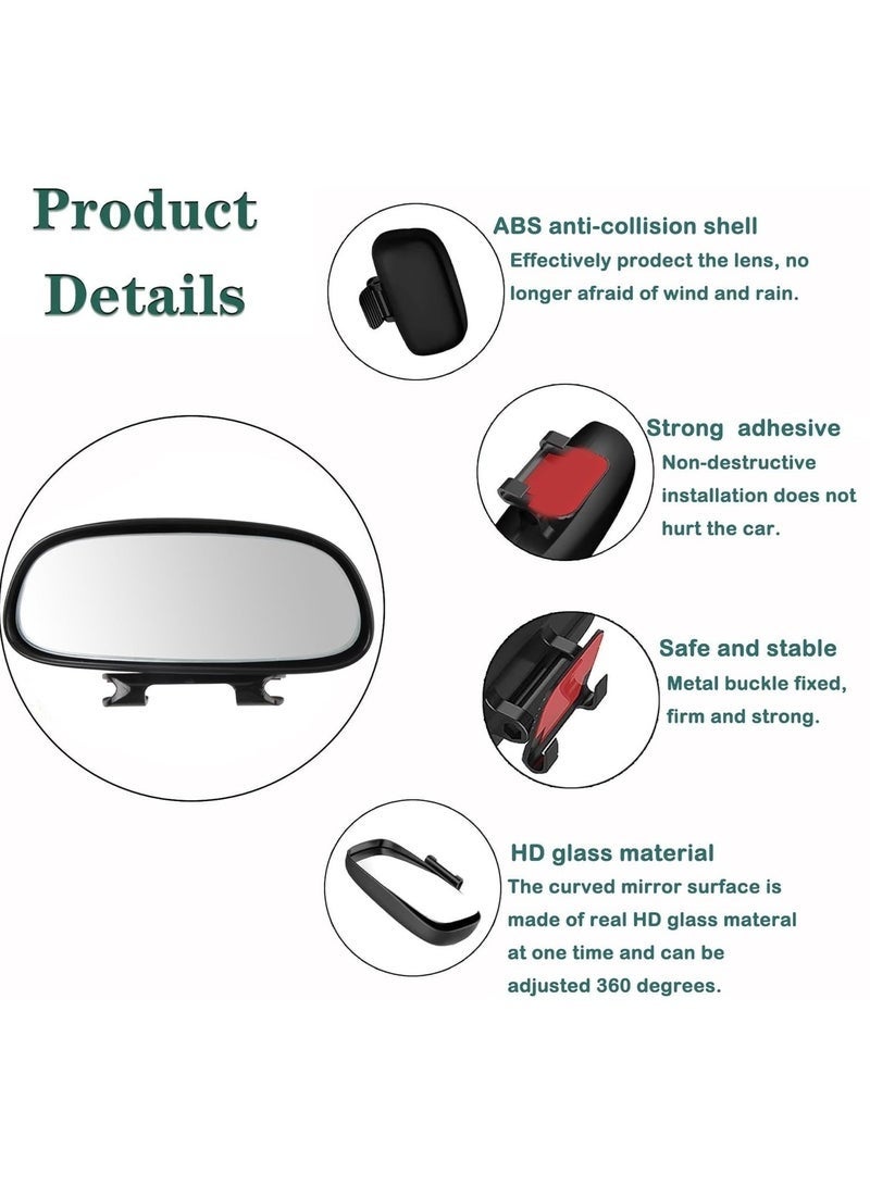 Car Blind Spot Mirror Adjustable 360 Degree Rotation Angle Car Auxiliary Convex HD Glass Side Exterior Rearview Mirror with Snap Way Clip On and Sticker Universal for Auto Cars Truck SUVs - Image 4