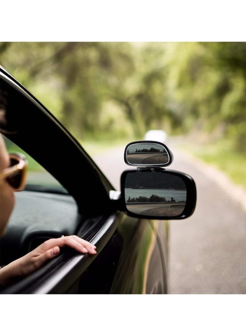Car Blind Spot Mirror Adjustable 360 Degree Rotation Angle Car Auxiliary Convex HD Glass Side Exterior Rearview Mirror with Snap Way Clip On and Sticker Universal for Auto Cars Truck SUVs - Image 5