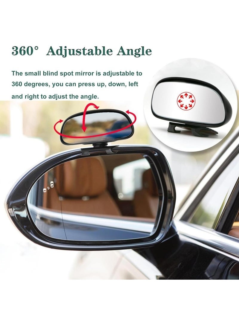 Car Blind Spot Mirror Adjustable 360 Degree Rotation Angle Car Auxiliary Convex HD Glass Side Exterior Rearview Mirror with Snap Way Clip On and Sticker Universal for Auto Cars Truck SUVs - Image 3