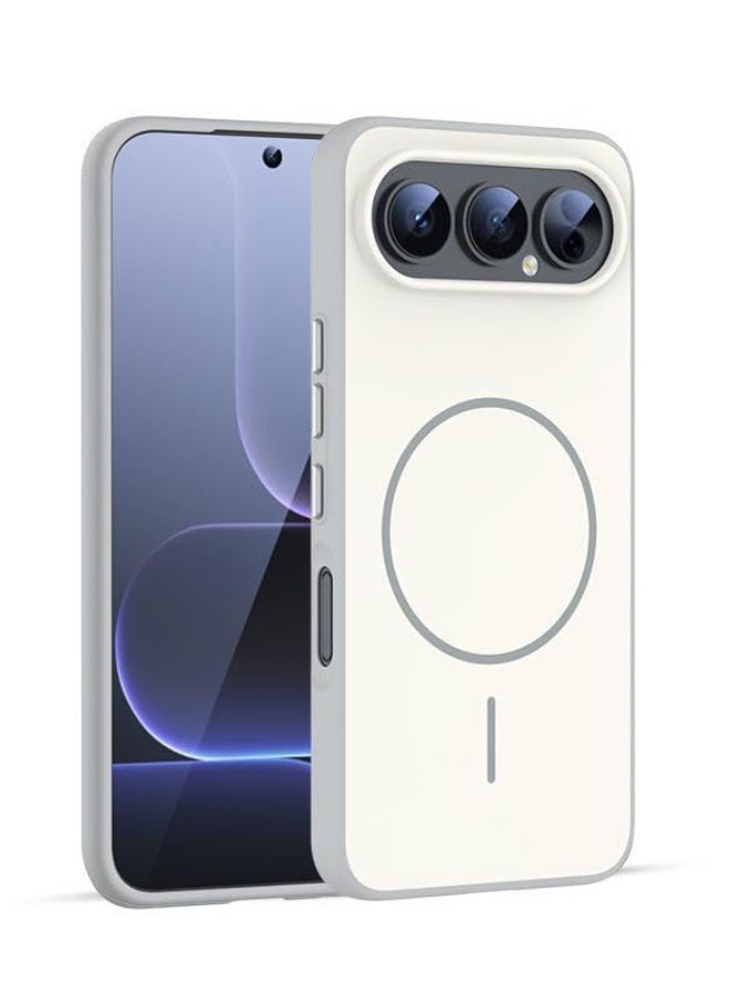 عام غطاء مغناطيسي متوافق مع هونور 500 برو 5G، خلفية هاتف صلبة للشحن اللاسلكي، تصميم ألوان مقطعة بملمس جلدي وإطار واقي. - Image 1