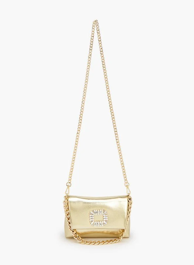 Celeste Stone Embellished Crossbody Bag With Chain Strap Ramadan Collections