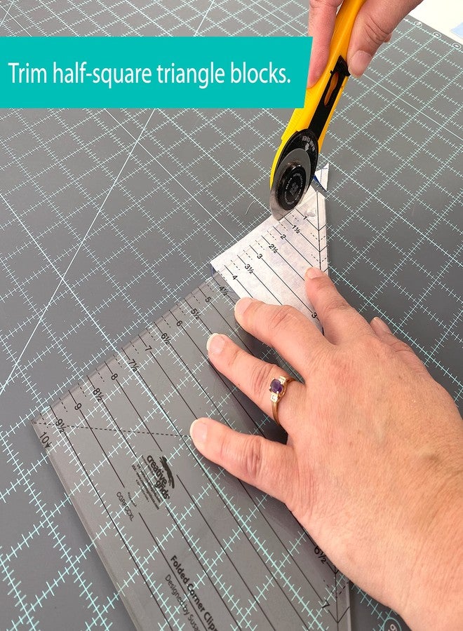Creative Grids Folded Corner Clipper XL Quilt Tool - CGRFCCXL - Made in USA, 10in x 10in, Non-Slip Grip Acrylic Quilting, Sewing, Crafting, Patchwork Ruler & Template - Image 5