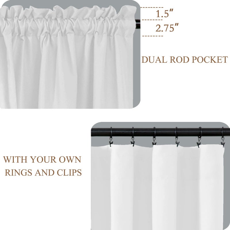 L.Z.E Non-See-Through Privacy Curtains 84 Inches Long 2 Panels Set  White Light Filtering Semi Sheer Curtains for Living Room Bedroom Doorway Divider  Rod Pocket Window Panels (55"" W x 84"" L) - Image 4