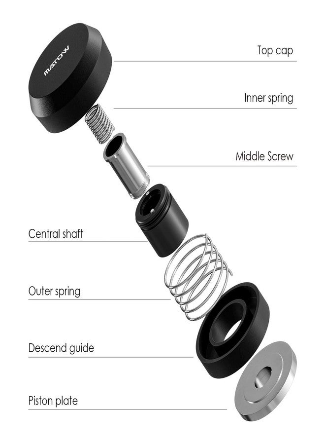 MATOW 58.5mm Palm Tamper, Espresso 30lbs Clibrated Spring Loaded Puck Tamper with Stainless Steel Ripple Base, Barista Coffee Hand Leveler Tamper Fits 58mm Portafilter - Image 5