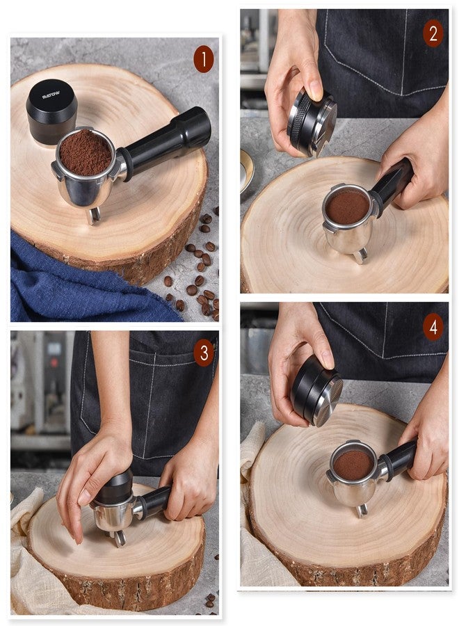 MATOW 58.5mm Palm Tamper, Espresso 30lbs Clibrated Spring Loaded Puck Tamper with Stainless Steel Ripple Base, Barista Coffee Hand Leveler Tamper Fits 58mm Portafilter - Image 3