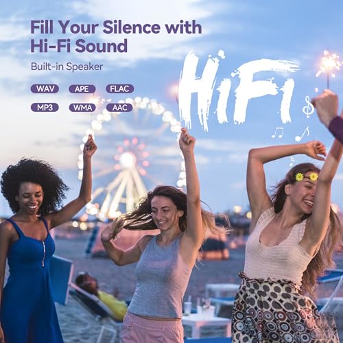 AGPTEK 64GB MP3 Player with Bluetooth, M3 2.4 inch Music Player with Speaker and FM Radio, Touch Buttons, Supports Up to 128GB(Purple) - Image 4