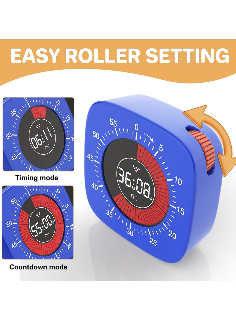 Barakah Visual Digital Timer for Kids, Rechargeable with 4 Alarm Modes, 60-Minute Countdown, Silent Timer for Classroom, Cooking, Homeschool, ADHD Tools for Kids and Adults - Image 3