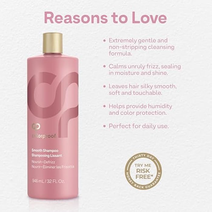 Colorproof Smooth Shampoo 32 Fl. Oz. Smoothing Anti-Frizz Shampoo with with a Frizz-Fighting, Gentle, Cleansing, Hydrating Color-Protection Formula for Color Treated Hair, White Tea Scent - Image 4
