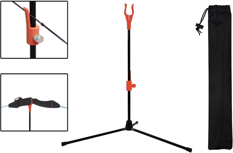 klarakoCompound Bow Stand Rack Holder Foldable Archery Bow Stand Tripod Portable Recurve Bow Holder Bracket with Storage Bag for Archery Target Shooting - Image 5
