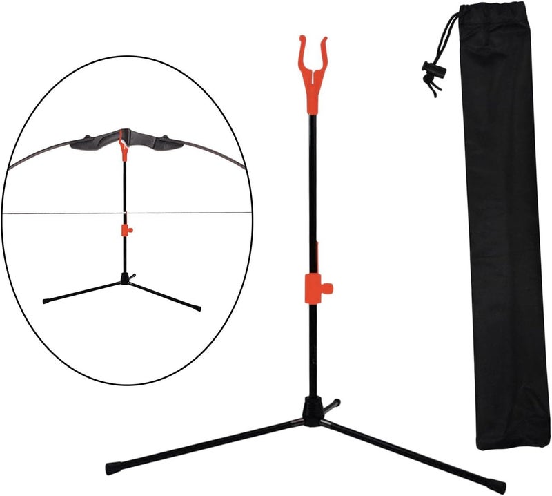 klarakoCompound Bow Stand Rack Holder Foldable Archery Bow Stand Tripod Portable Recurve Bow Holder Bracket with Storage Bag for Archery Target Shooting - Image 4
