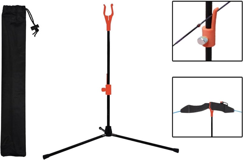 klarakoCompound Bow Stand Rack Holder Foldable Archery Bow Stand Tripod Portable Recurve Bow Holder Bracket with Storage Bag for Archery Target Shooting - Image 2