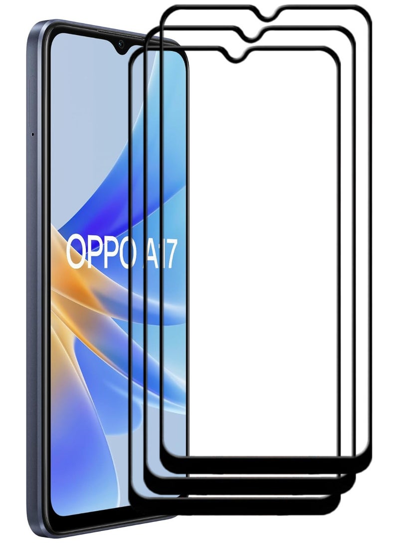 ACLIX 3 Pieces Antistatic ESD Dustproof Premium Quality High Definition Tempered Glass Screen Protector Designed For Oppo A17 - Image 1