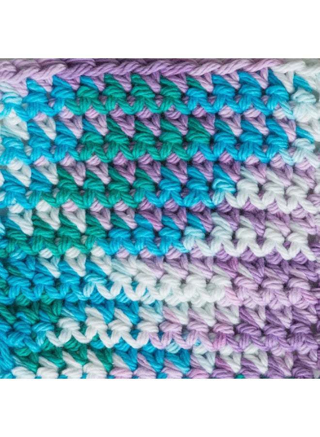 Lily Sugar 'N Cream The Original Ombre Yarn, 2oz, Gauge 4 Medium, 100% Cotton, Beach Ball Blue - Machine Wash & Dry - Image 3