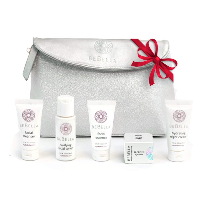 BeBella Probiotic SkinCare Kit  wFacial Cleanser Toner Essence Night Cream  Full size Eye Cream  Healthy Skin Barrier Protection AntiAging HydratingGreat gift for Women