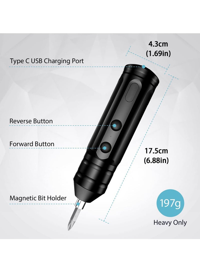 Y&D - Cordless Rechargeable Screwdriver, 1200mAh 3.7V Screwdriver Rechargeable, with 10 Magnetic Bits Electric Sets, Forward and Reverse Rotate (Standard) - Image 1