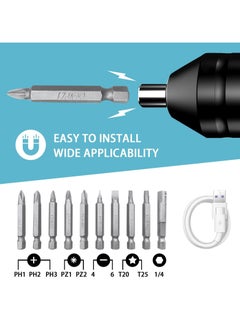 Y&D Cordless Rechargeable Screwdriver, 1200mAh 3.7V Screwdriver Rechargeable, with 10 Magnetic Bits Electric Sets, Forward and Reverse Rotate (Standard)  - Image 3