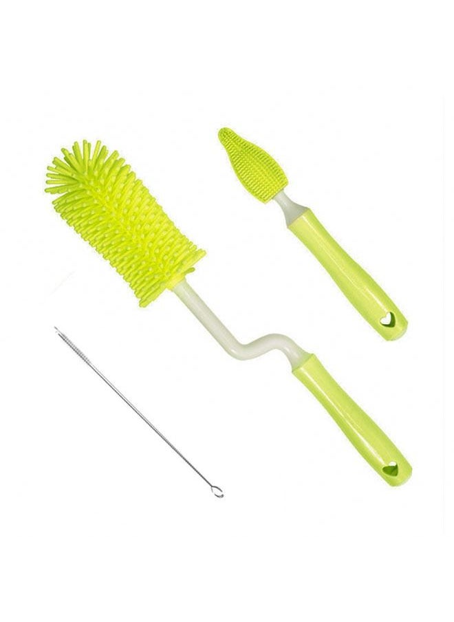 3pcs Bottle Brush 360-degree Rotary Pacifier Cup Cleaning Brushes Handheld Cleaner Brush Washing - Yellow
