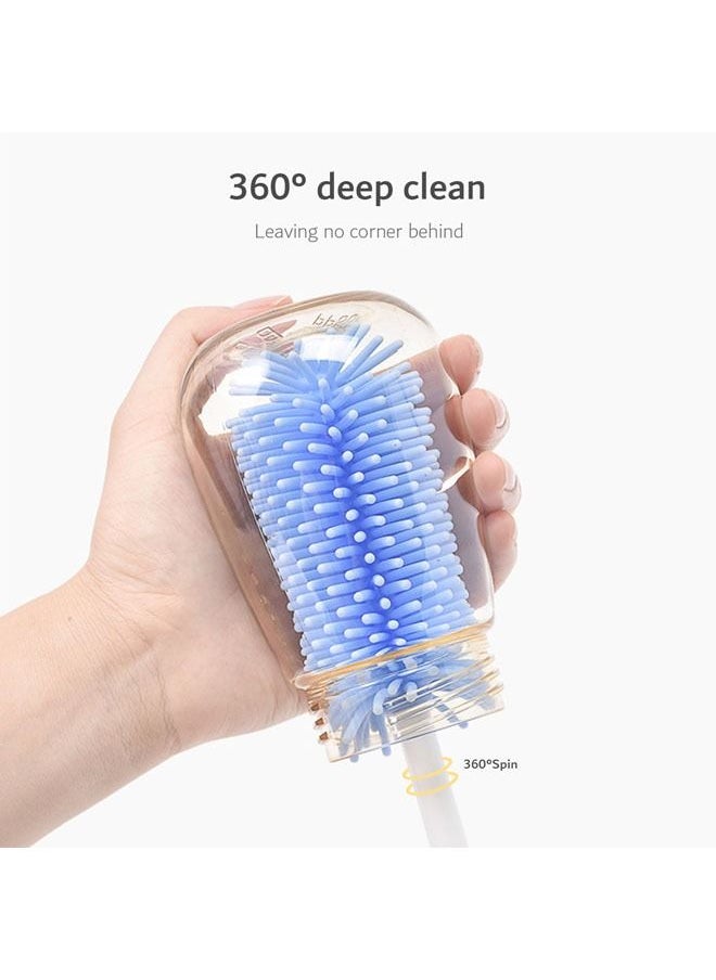 3pcs Bottle Brush 360-degree Rotary Pacifier Cup Cleaning Brushes Handheld Cleaner Brush Washing - Yellow