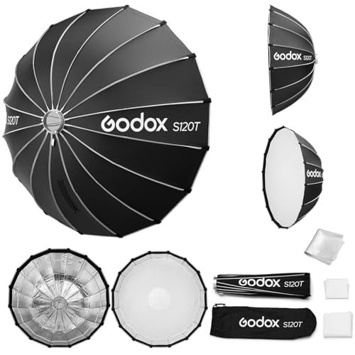 Godox Softbox Godox S120T 120cm473in Quick Release Umbrella Softbox Bowens Mount with Removable Front and Inner Diffusers for Photography Live Streaming and Travel - Image 1