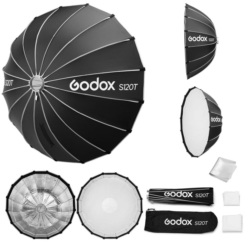 Godox Softbox Godox S120T 120cm473in Quick Release Umbrella Softbox Bowens Mount with Removable Front and Inner Diffusers for Photography Live Streaming and Travel - Image 2