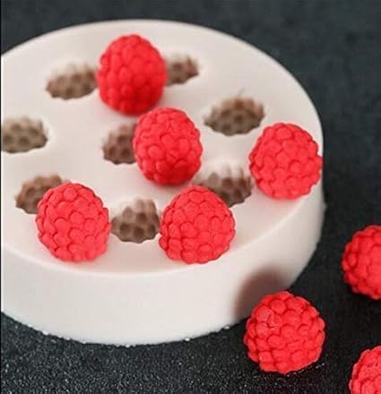 LEGACYCART 2Pcs Raspberry and Strawberry Silicone Fondant Mould Mulberry Gum Paste Chocolate Candy Jelly Jello Ice Cube Mold Cake Decoration Cupcake Decorating Topper Tools Cherry Mould Pack of 2 - Image 4