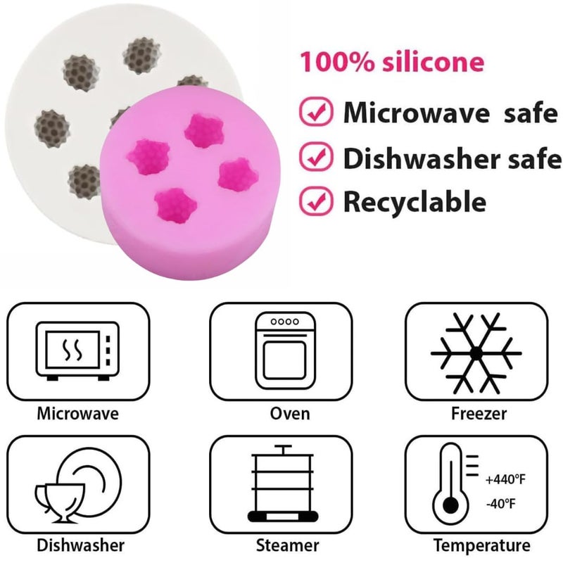 LEGACYCART 2Pcs Raspberry and Strawberry Silicone Fondant Mould Mulberry Gum Paste Chocolate Candy Jelly Jello Ice Cube Mold Cake Decoration Cupcake Decorating Topper Tools Cherry Mould Pack of 2 - Image 3