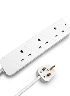 SAFETY 3 Meters Extension Lead with Multiple Function UK Plug 3 Pin Socket Outlet with 3 Gang Port Electric Socket Mains Strip for Home Kitchen and Office  - Image 1