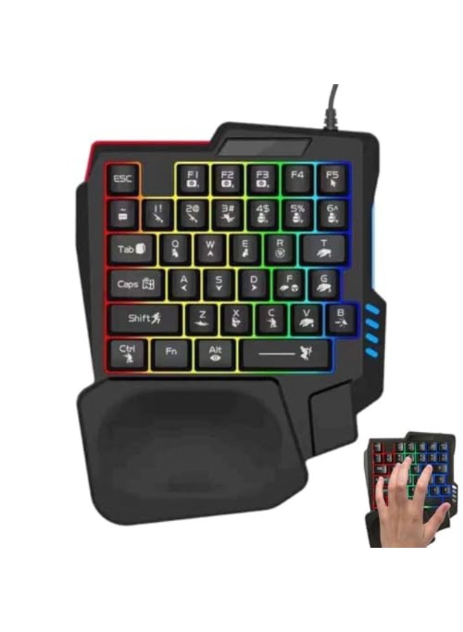 كو فوز KOWVOWZ One Handed Keyboard With Wrist Rest