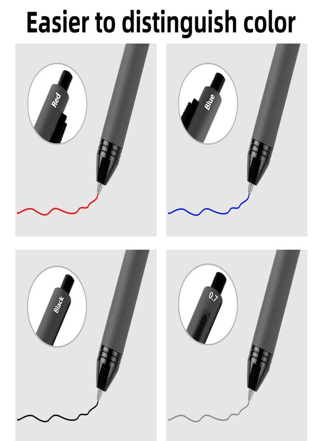 RANBOS 4-in-1 Four-Color Multifunctional Pen, Black/Red/Blue Ballpoint Pen and 0.7mm Mechanical Pencil, Metal Case Pen, Great Gift for Friends, Loved Ones (Gray) - Image 2