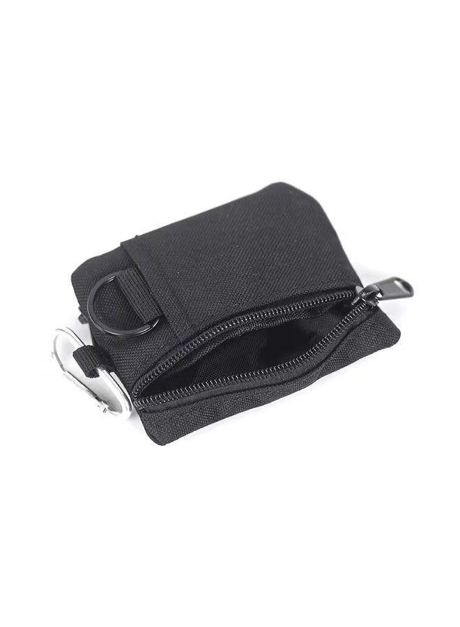 شنطة نقدية صغيرة لحمل العملات ومفاتيح، شنطة تخزين رياضية بتصميم عادي من النايلون ذات المزلقة، مادة البوليستر، محمل بطاقات معلق صغير - Image 2