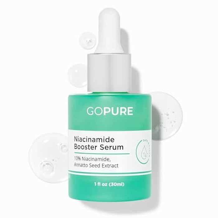 goPure 10% Niacinamide Serum Booster - Redness Reducing Skin Care, Reduces the Look of Skin Discoloration and Large Pores in Soothing Formula with Natural Extracts to Even Skin Tone - 1 fl oz - Image 4