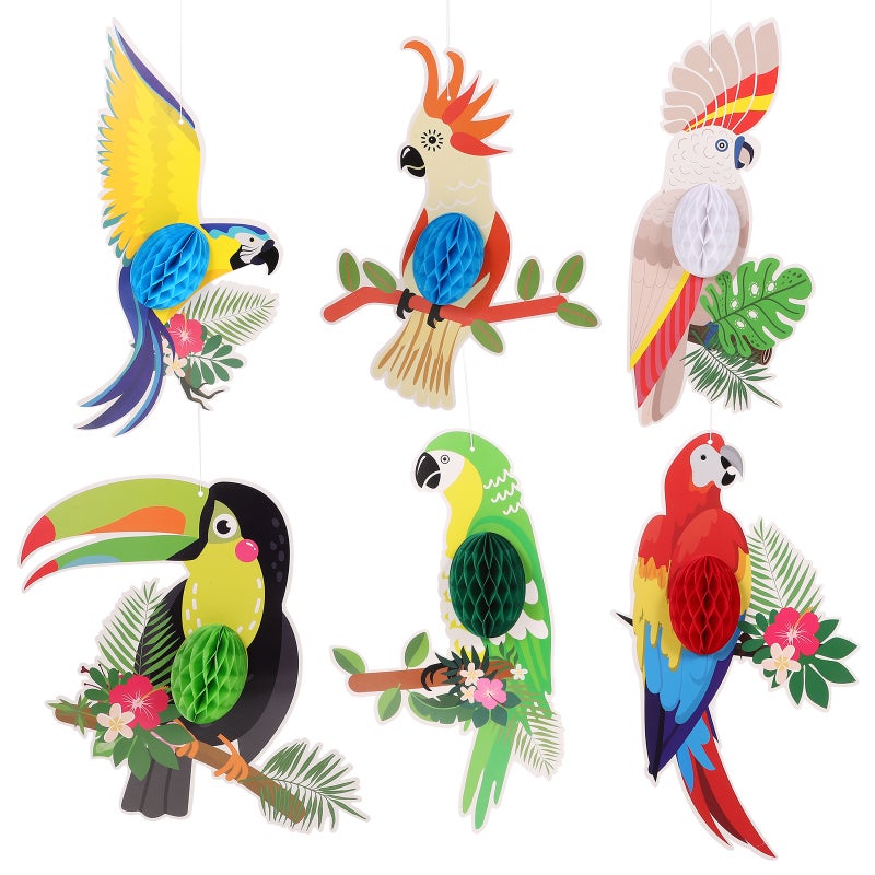 Hanging Cutout Decoration Bird Paper Cutouts Assorted Color Classroom Supplies Exquisite Design 6Pcs - Image 1