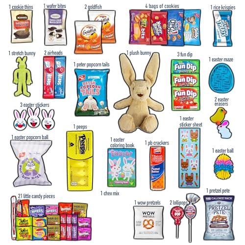 CRAVEBOX Brown Easter Basket for Kids and Adults (55ct) - Already Filled Easter Gift Basket with Plush Easter Bunny, Candy, Snacks, and Treats - Boys, Girls, Grandchildren, Young Children, Toddlers, Men, Women - Image 2