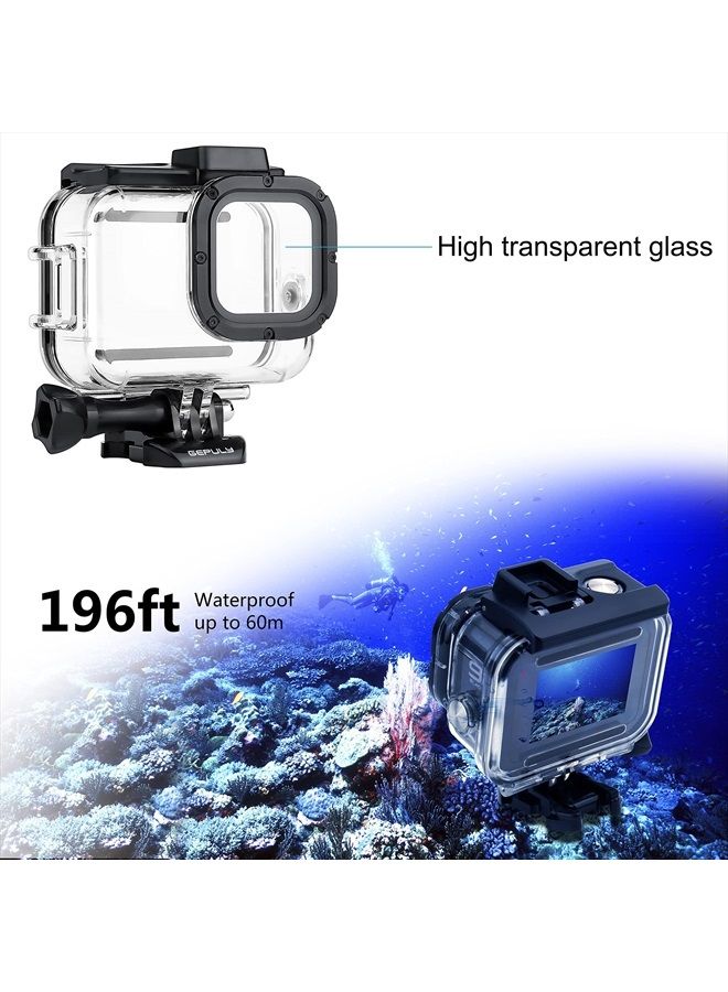 GEPULY Waterproof Case with Dive Filters for GoPro Hero 9 10 11 Black, 60m Underwater Protective Dive Housing Case with Red, Snorkel, Magenta, Close-up Filters for GoPro Hero 11 10 9 Black Camera - Image 2