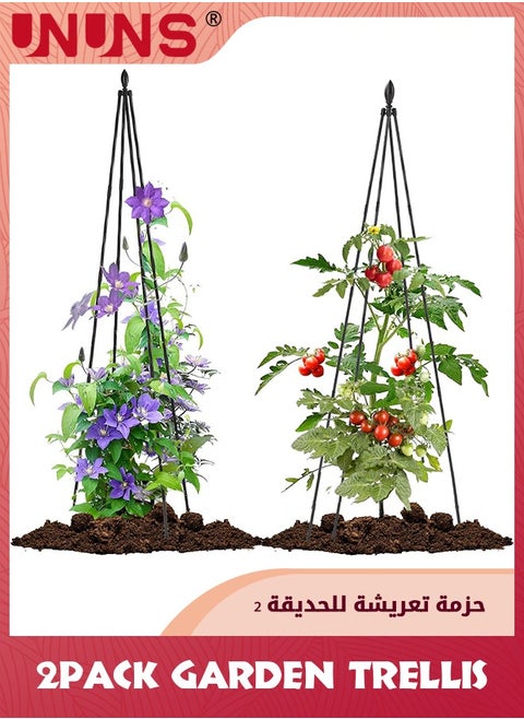 تعريشة تسلق النباتات، عبوتان من تعريشة الحديقة لنباتات التسلق، وعاء داخلي خارجي، دعم تعريشة نباتات بطول 35.5 سم لتسلق الكروم