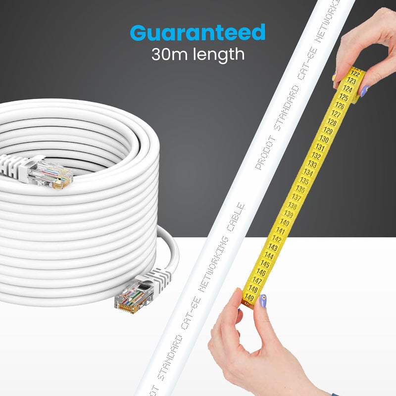 ProDot Cat 6e 50 Meter Ethernet Cable/LAN Cable/Network Cable I High Speed 250MHZ I Weatherproof/UV Resistant I RJ45 Lan Cable I -10° To 60° Weather I Solid Conductor I 4 Pair (8 Wire Multi-Color) - Image 3