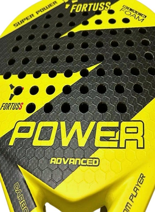 FORTUSS Padel Tennis Racket - Full Carbon Fiber - 3D Hexagon Surface with Light EVA Memory Flex Foam Core - Padel Racquet - Round Shape Paddle Racket with Bag Included (Yellow) - Image 5