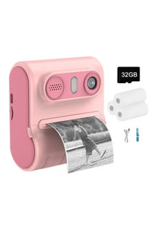 DIGI CORE Digital Camera For Kids 46MP Kids Camera With 32GB SD Card Full HD 1080P Cameras Mini Kids Camera With Instant Print Thermal Printer With 3 Thermal Rolls 2.4Inch Eye Protect Screen With Speaker Pink  - Image 1