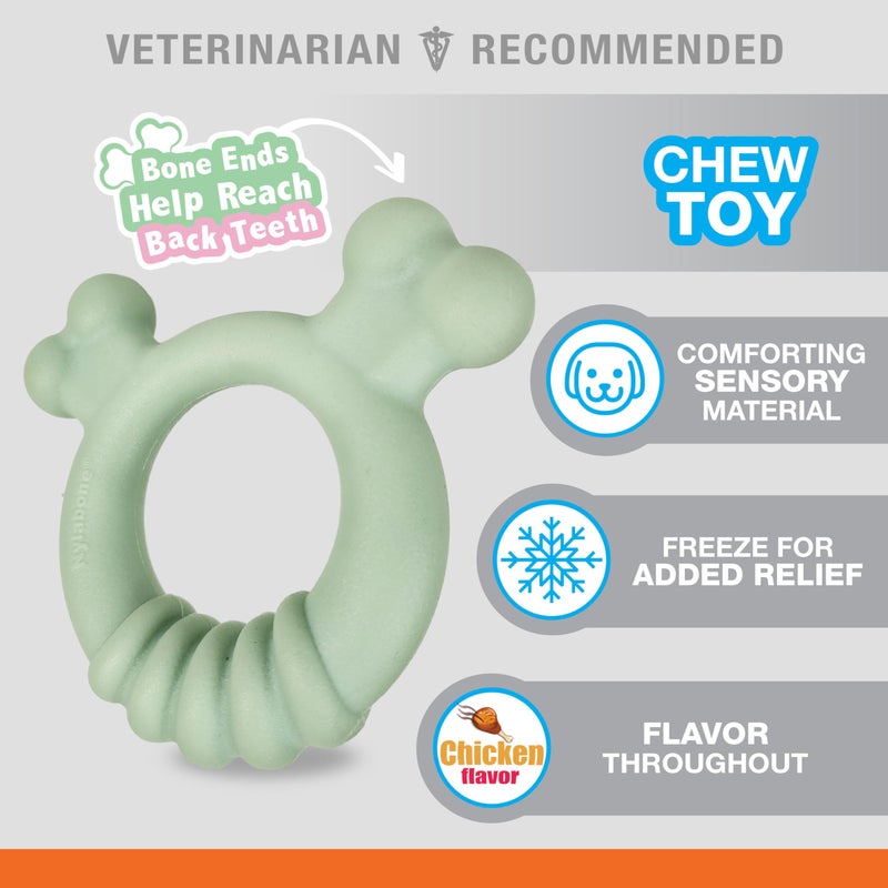Nylabone Sensory Material Soothing Puppy Chew Toy Ring, Toys for Teething Puppies, Chicken Flavor, Small - Up to 25 lbs, 1 Count - Image 2