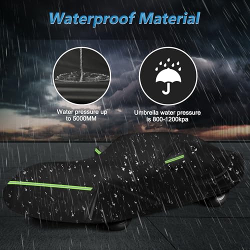 BIGACOVER for C3 Corvette Car Cover Waterproof, Sun Heat Protection Outdoor Full Car Covers with Driver Side Zipper Windproof Heavy Duty All Weather Fit for C3 1968-1982 Chevy Corvette,Not for Rear Wing - Image 5