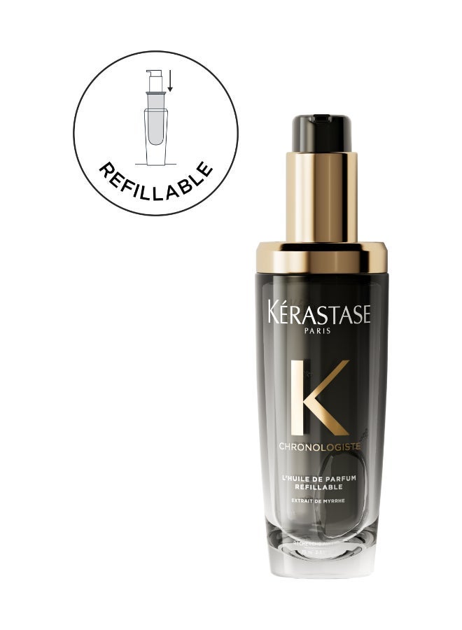KERASTASE مجموعة زيت الشعر القابلة لإعادة التعبئة من كيراستاس كرونولوجيست - زيت الشعر المعطر المنعش - زيت شعر فاخر مدعوم بمستخلص المر - Image 3