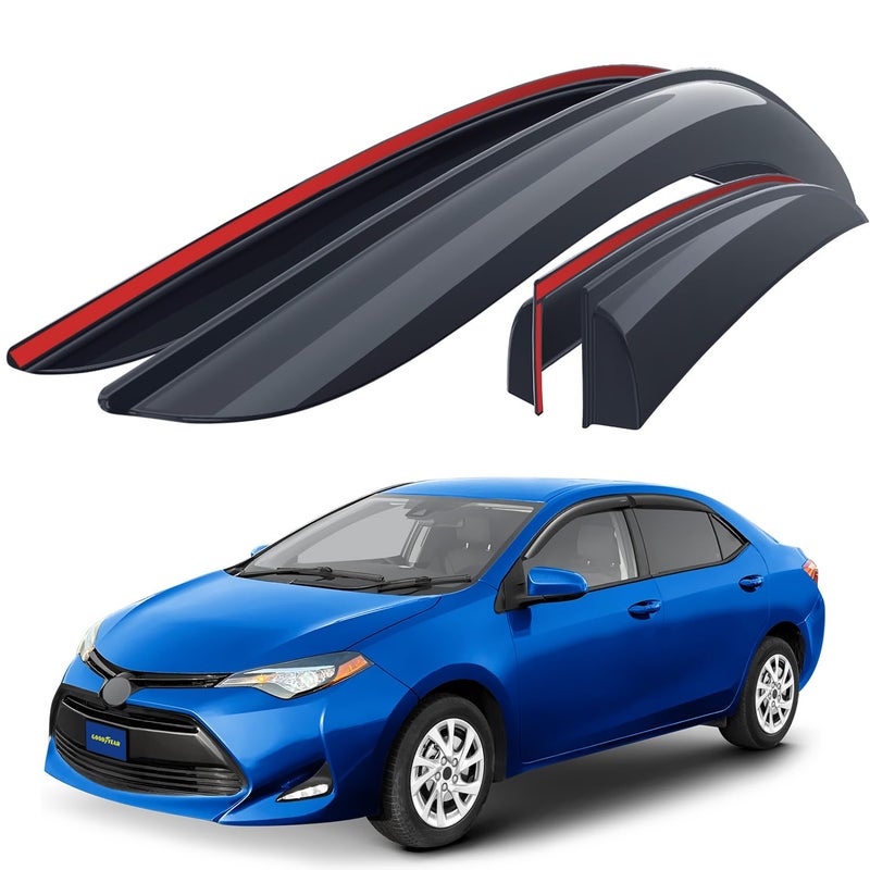 Goodyear Shatterproof Window Deflectors for Toyota Corolla 20142019 Sedan Tapeon Rain Guards Window Visors Vent Deflector Visor Car Accessories 4 pcs  GY003284